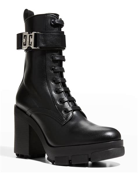 givenchy terra leather heeled combat boots|Givenchy Combat for Women .